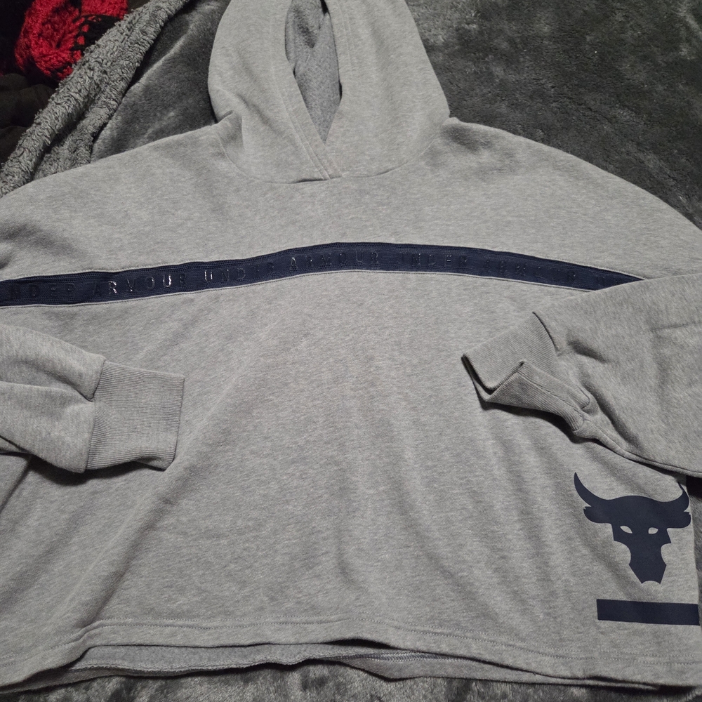 Under Armour Gray Hoodie with Bull Design